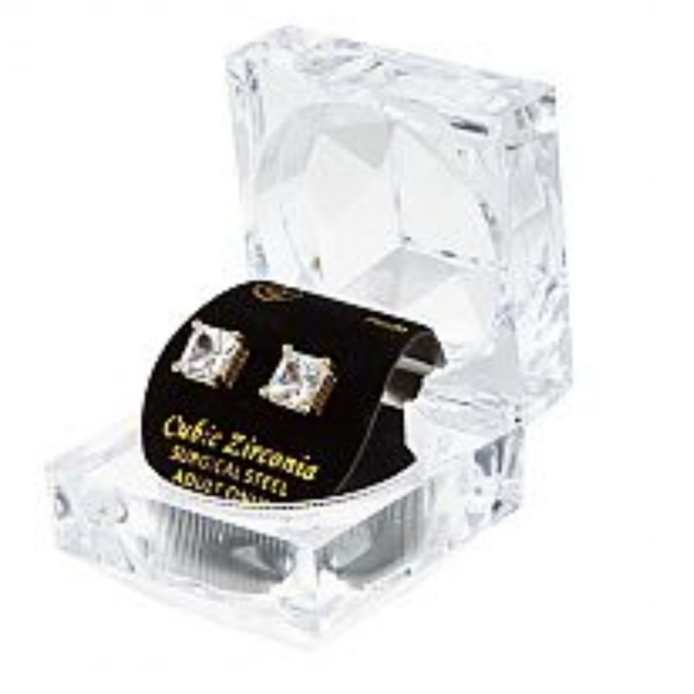 Gold Stud Cubic Zirconia Earring